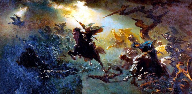 The Wild Hunt — Johann Wilhelm Cordes, Circa 1857