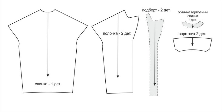 Выкройка пальто оверсайз со спущенным плечом, с цельнокроеным рукавом