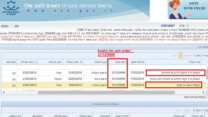 Информация по запрету на выезд для Ноама Хупперта.