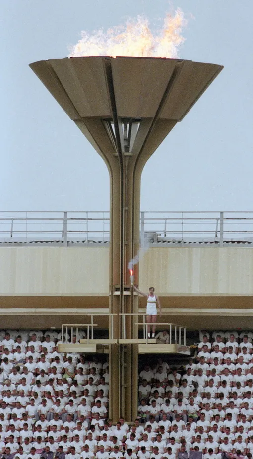 Сергей Белов зажёг огонь московской Олимпиады 1980 года.